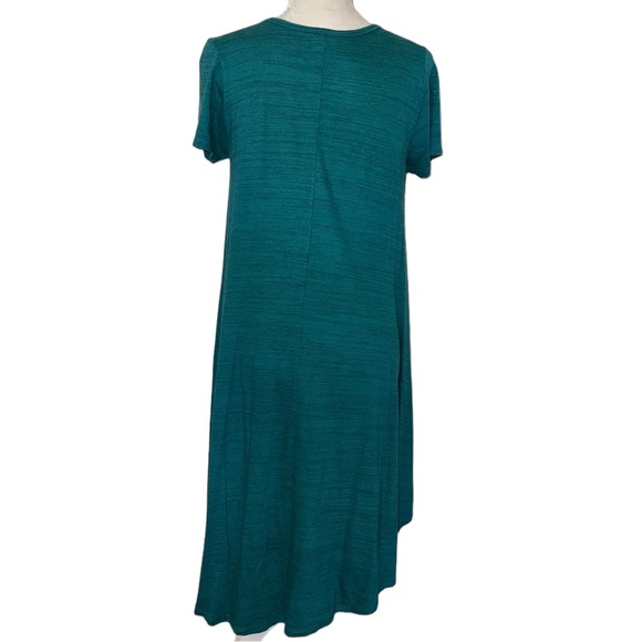 LuLaRoe Heather Green Single Pocket Short Sleeve Carly Swing Dress Size XXS - Picture 3 of 5